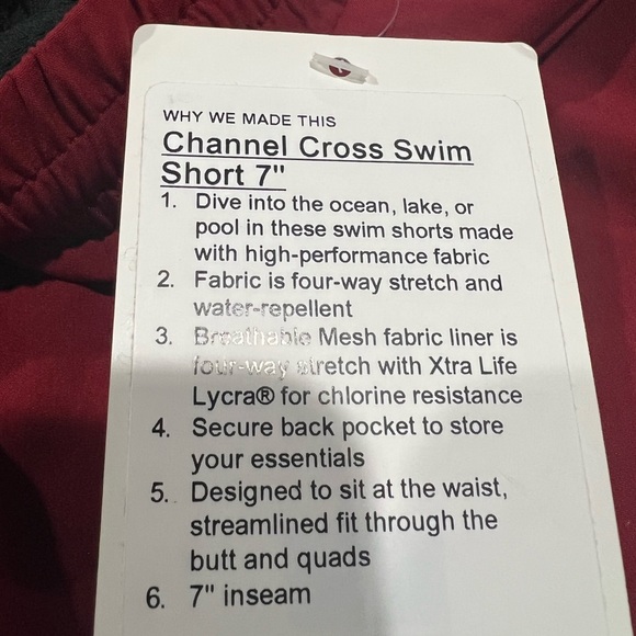 -SOLD Lululemon Channel Cross Swim 7” (liner) Size: M - Picture 7 of 7